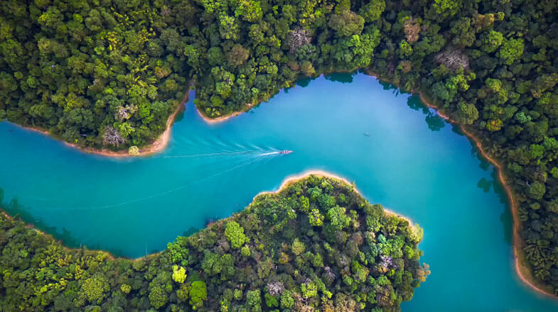Boat in river